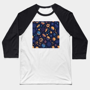 Planets Symphony Patterns Baseball T-Shirt